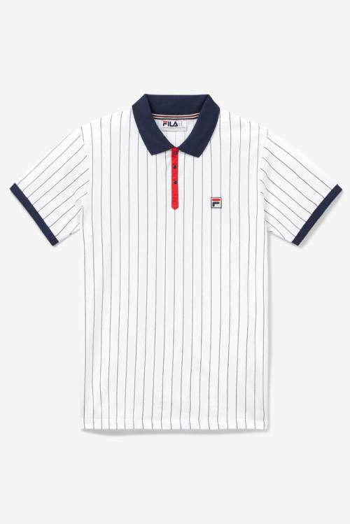 White / Navy / Red Men\'s Fila Bb1 Polo | Fila569TA