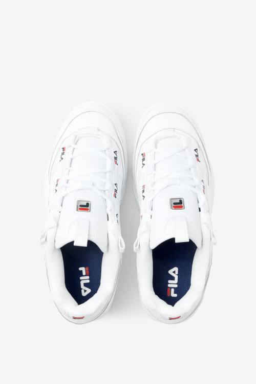 White / Navy / Red Men's Fila D-formation Sneakers | Fila872HA