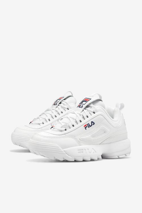 White / Navy / Red Men's Fila Disruptor 2 Premium Sneakers | Fila167QP