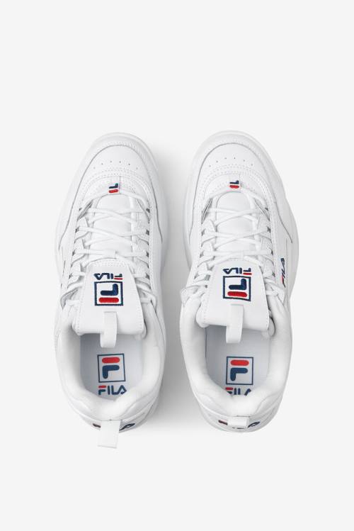 White / Navy / Red Men's Fila Disruptor 2 Premium Sneakers | Fila167QP