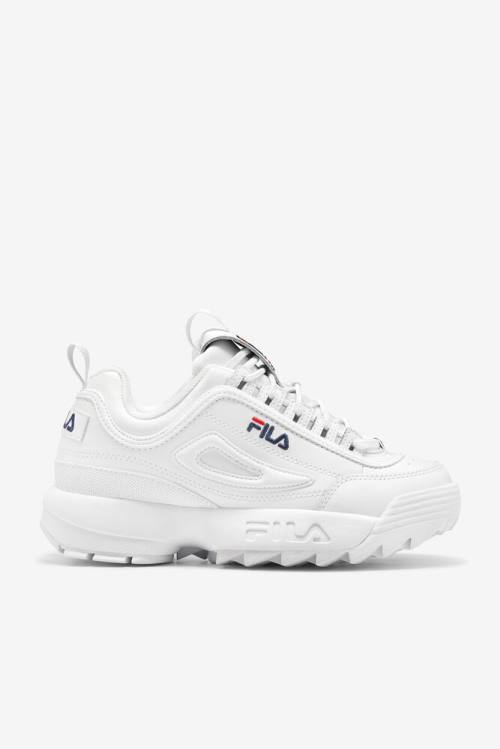 White / Navy / Red Men\'s Fila Disruptor 2 Premium Sneakers | Fila167QP