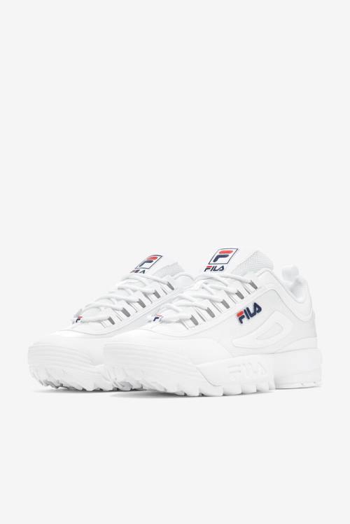 White / Navy / Red Men's Fila Disruptor 2 No-sew Sneakers | Fila519CF