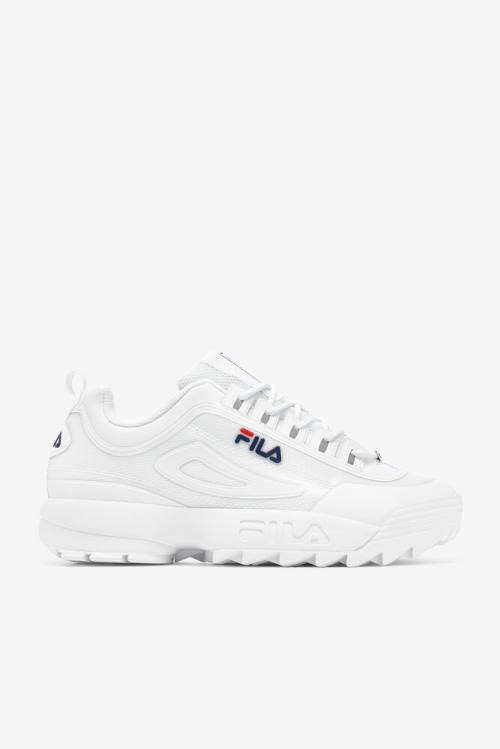 White / Navy / Red Men\'s Fila Disruptor 2 No-sew Sneakers | Fila519CF