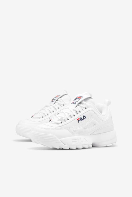 White / Navy / Red Men's Fila Disruptor 2 Sneakers | Fila703SH