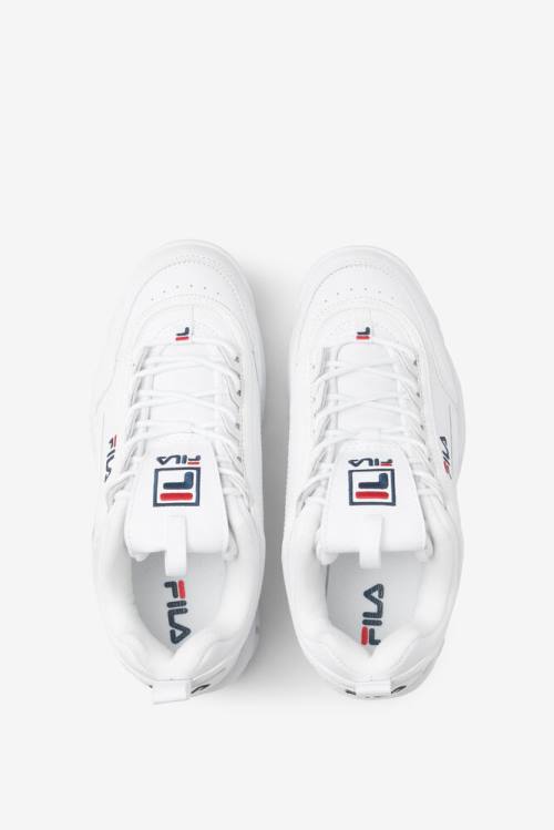 White / Navy / Red Men's Fila Disruptor 2 Sneakers | Fila703SH