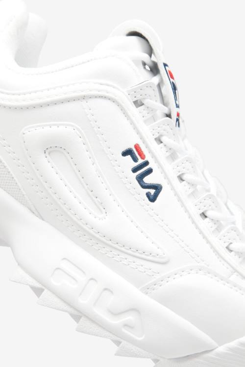 White / Navy / Red Men's Fila Disruptor 2 Sneakers | Fila703SH