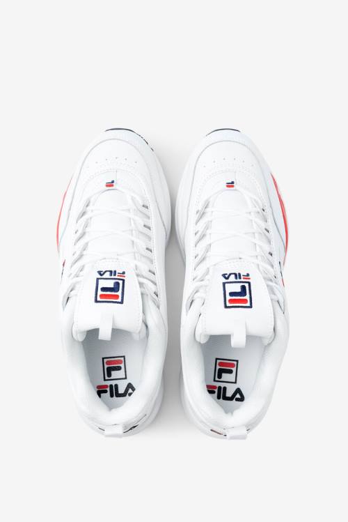 White / Navy / Red Men's Fila Disruptor 2 X Sneakers | Fila729VY