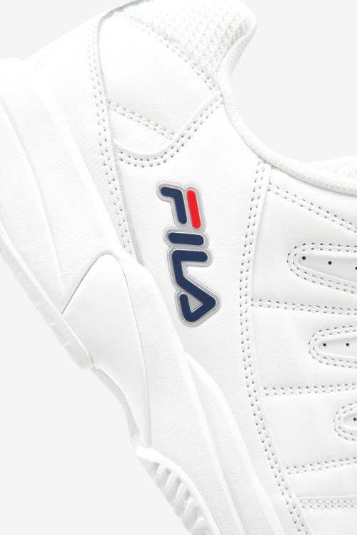 White / Navy / Red Men's Fila Double Bounce Sneakers | Fila382US