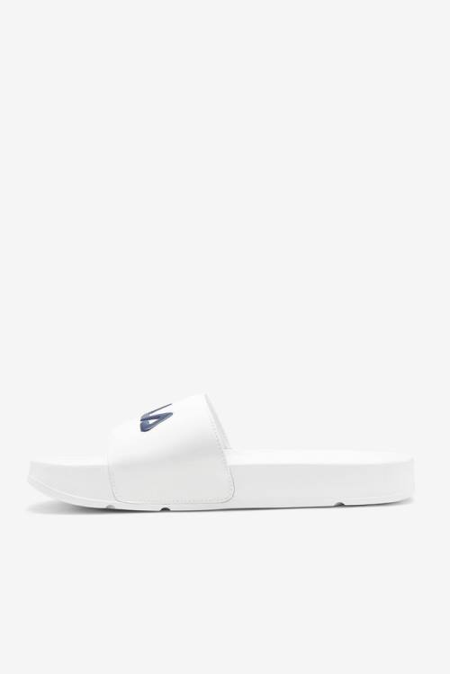 White / Navy / Red Men's Fila Drifter Slides | Fila975SW