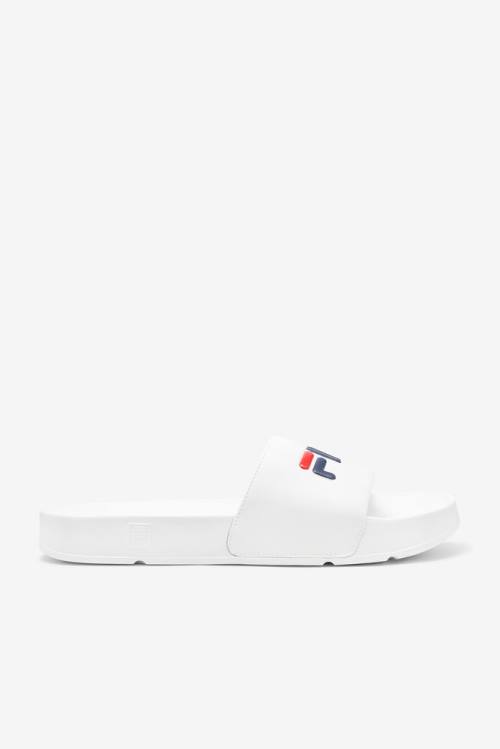 White / Navy / Red Men\'s Fila Drifter Slides | Fila975SW