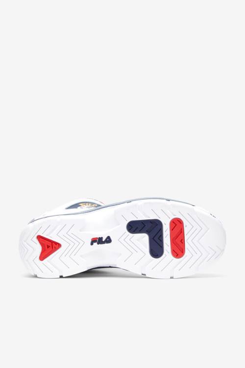 White / Navy / Red Men's Fila Grant Hill 2 Patchwork Sneakers | Fila601SD