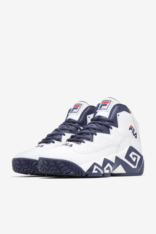 White / Navy / Red Men's Fila Mb Sneakers | Fila320FH