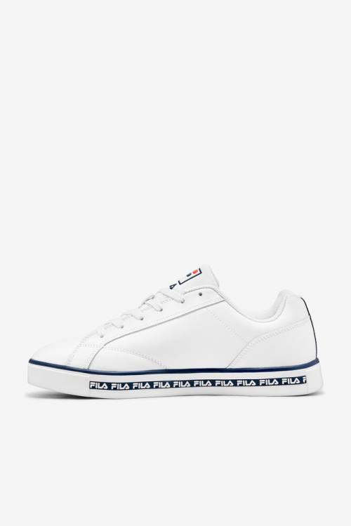 White / Navy / Red Men's Fila Original Fitness Original Court Leather Sneakers | Fila063WK