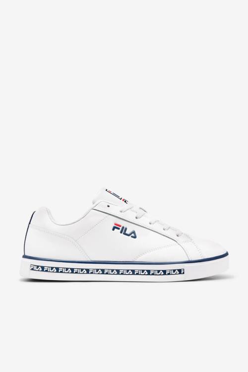 White / Navy / Red Men\'s Fila Original Fitness Original Court Leather Sneakers | Fila063WK