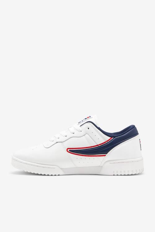 White / Navy / Red Men's Fila Original Fitness Offset Sneakers | Fila309EA