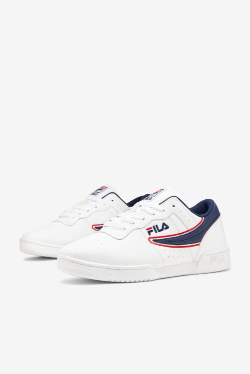 White / Navy / Red Men's Fila Original Fitness Offset Sneakers | Fila309EA