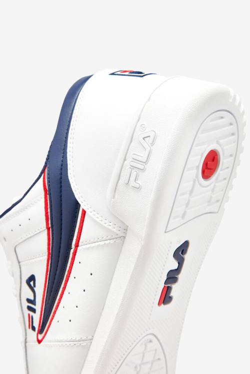 White / Navy / Red Men's Fila Original Fitness Offset Sneakers | Fila309EA