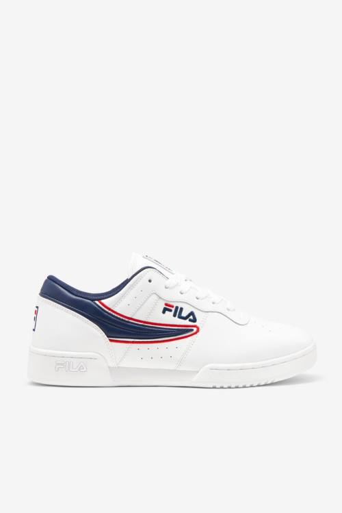 White / Navy / Red Men\'s Fila Original Fitness Offset Sneakers | Fila309EA