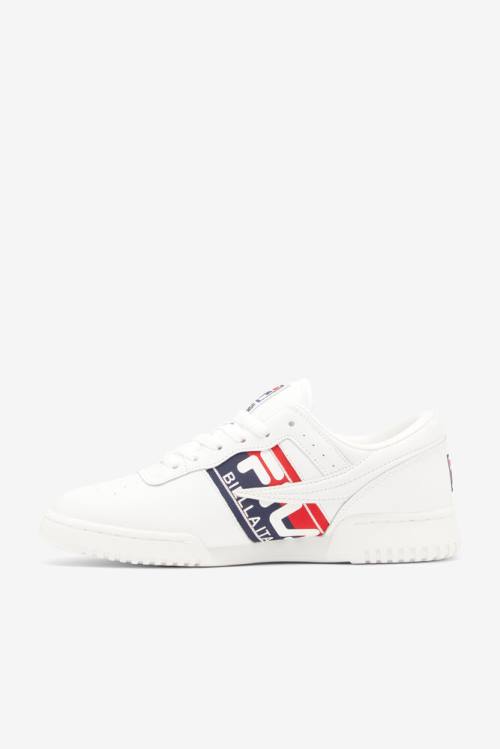 White / Navy / Red Men's Fila Original Fitness Logo Tape Sneakers | Fila340CH