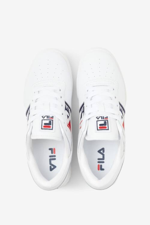 White / Navy / Red Men's Fila Original Fitness Logo Tape Sneakers | Fila340CH