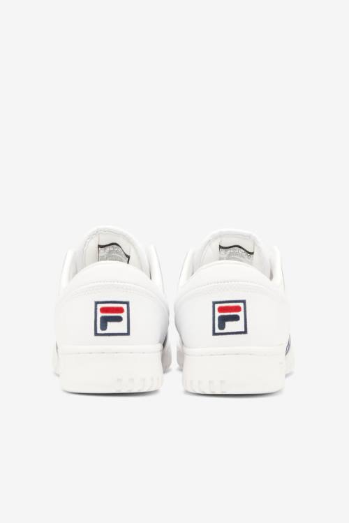 White / Navy / Red Men's Fila Original Fitness Logo Tape Sneakers | Fila340CH