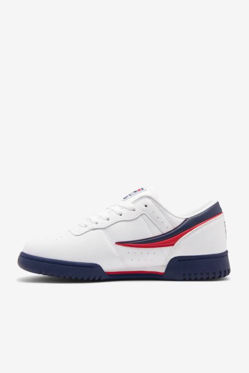 White / Navy / Red Men's Fila Original Fitness Sneakers | Fila537RE