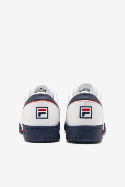 White / Navy / Red Men's Fila Original Fitness Sneakers | Fila537RE