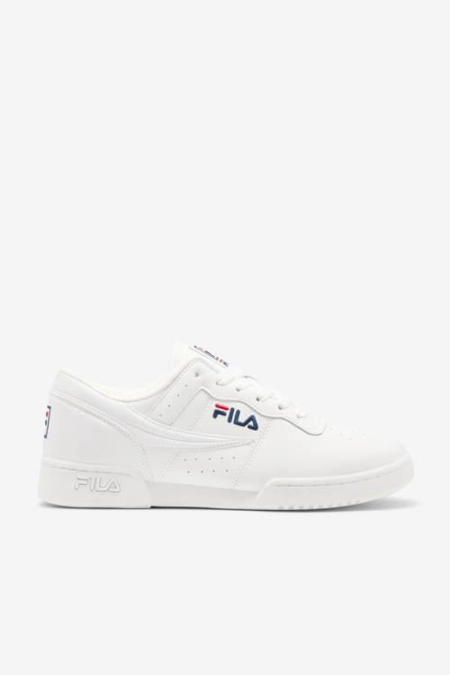 White / Navy / Red Men\'s Fila Original Fitness Sneakers | Fila542JX