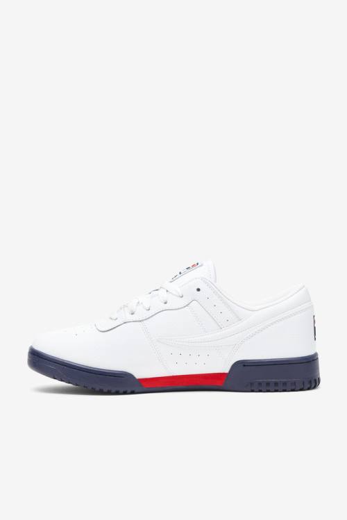 White / Navy / Red Men's Fila Original Fitness Op Sneakers | Fila631UF