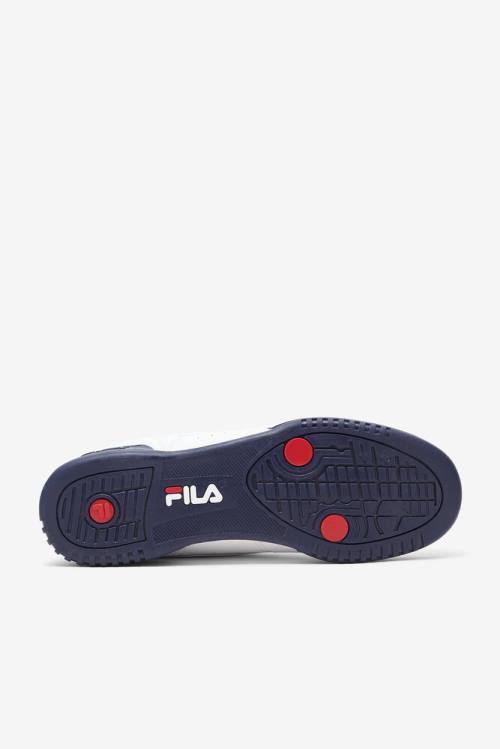 White / Navy / Red Men's Fila Original Fitness Op Sneakers | Fila631UF