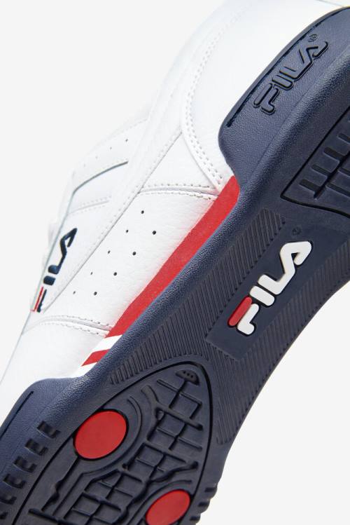 White / Navy / Red Men's Fila Original Fitness Op Sneakers | Fila631UF