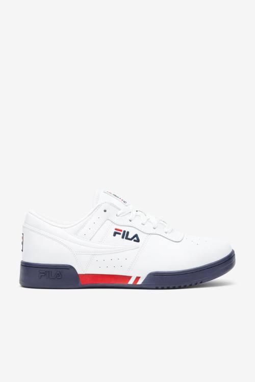 White / Navy / Red Men\'s Fila Original Fitness Op Sneakers | Fila631UF