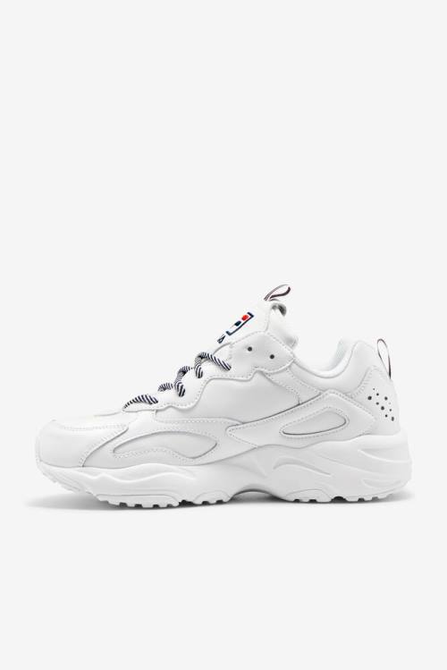 White / Navy / Red Men's Fila Ray Tracer Sneakers | Fila079IX