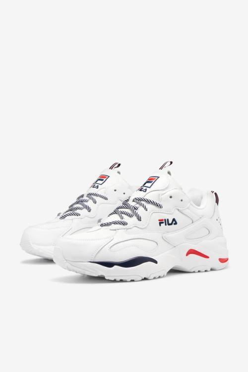 White / Navy / Red Men's Fila Ray Tracer Sneakers | Fila079IX