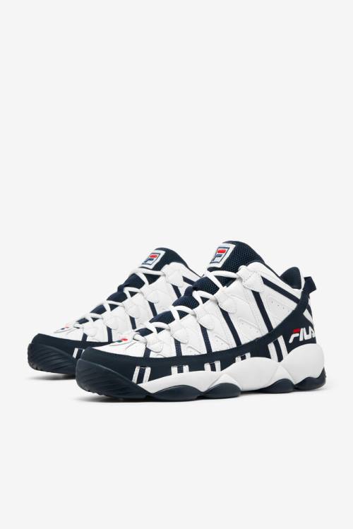 White / Navy / Red Men's Fila Stackhouse Spaghetti Sneakers | Fila437EX