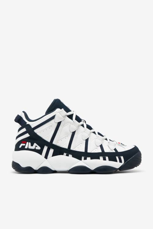 White / Navy / Red Men\'s Fila Stackhouse Spaghetti Sneakers | Fila437EX