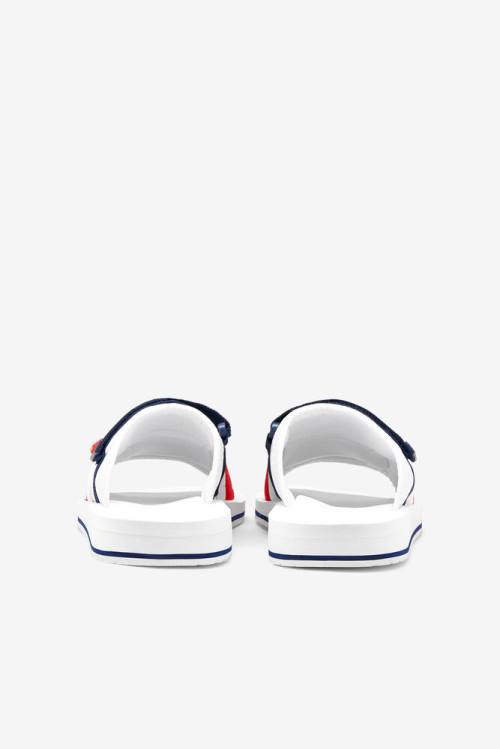 White / Navy / Red Men's Fila Utility Slides | Fila039LQ