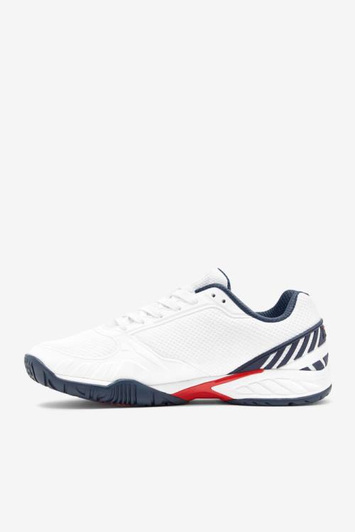 White / Navy / Red Men's Fila Volley Zone Sneakers | Fila467VE