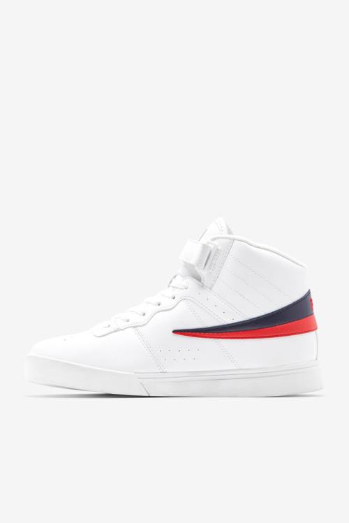 White / Navy / Red Men's Fila Vulc 13 Sneakers | Fila279DN