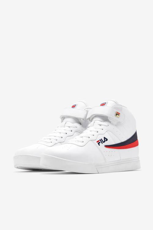 White / Navy / Red Men's Fila Vulc 13 Sneakers | Fila279DN