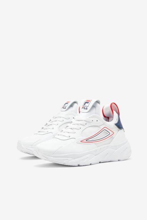 White / Navy / Red Women's Fila Amore Sneakers | Fila906BS