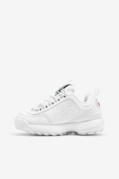 White / Navy / Red Women's Fila Disruptor 2 Premium Sneakers | Fila584OD