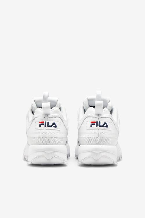 White / Navy / Red Women's Fila Disruptor 2 Premium Sneakers | Fila584OD