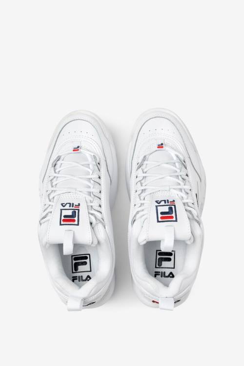 White / Navy / Red Women's Fila Disruptor 2 Premium Sneakers | Fila584OD