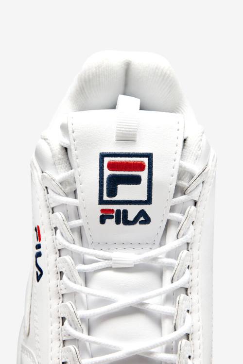 White / Navy / Red Women's Fila Disruptor 2 Premium Sneakers | Fila584OD