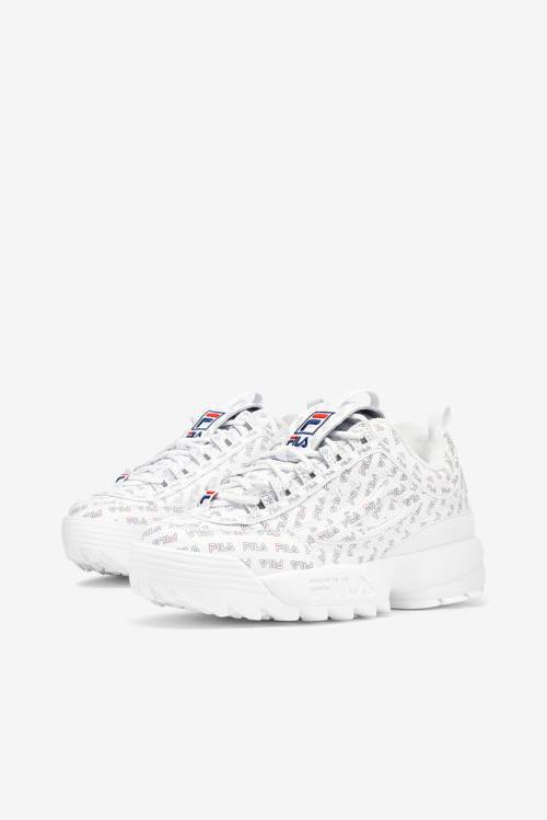 White / Navy / Red Women's Fila Disruptor 2 Multi Sneakers | Fila691AM