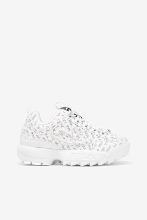 White / Navy / Red Women\'s Fila Disruptor 2 Multi Sneakers | Fila691AM