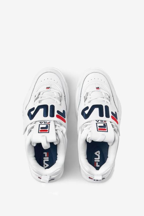 White / Navy / Red Women's Fila Disruptor 2 Applique Sneakers | Fila965TM