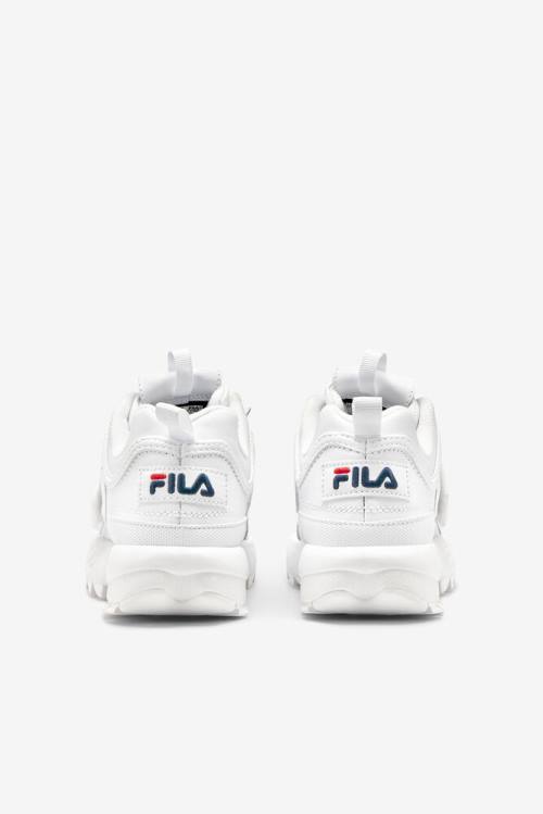 White / Navy / Red Women's Fila Disruptor 2 Applique Sneakers | Fila965TM