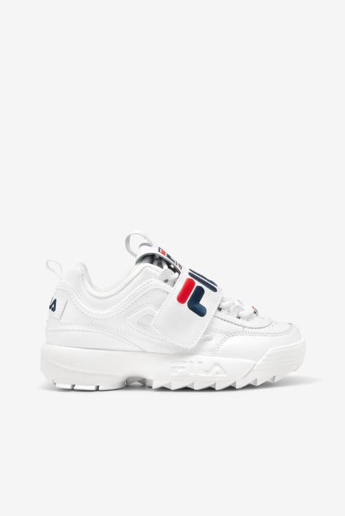 White / Navy / Red Women\'s Fila Disruptor 2 Applique Sneakers | Fila965TM